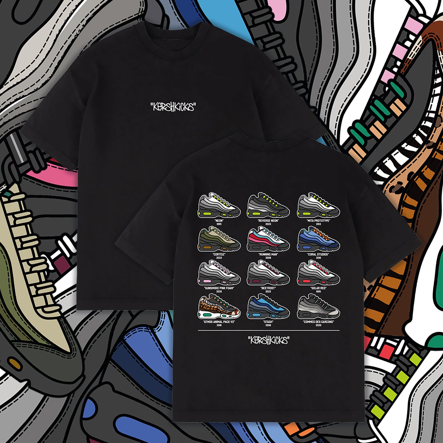 The 95 Rotation Tee - Black by KershKicks in Clothing. Available at KershKicks for £35.00. A must-have for fans of KershKicks looking to elevate their style with this T-Shirt.