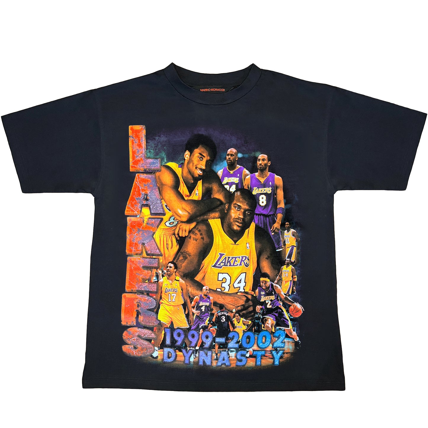 Marino Morwood Lakers Tee Black by Marino Morwood in . Available at KershKicks for £60.00. A must-have for fans of Marino Morwood looking to elevate their style with this T-Shirt.
