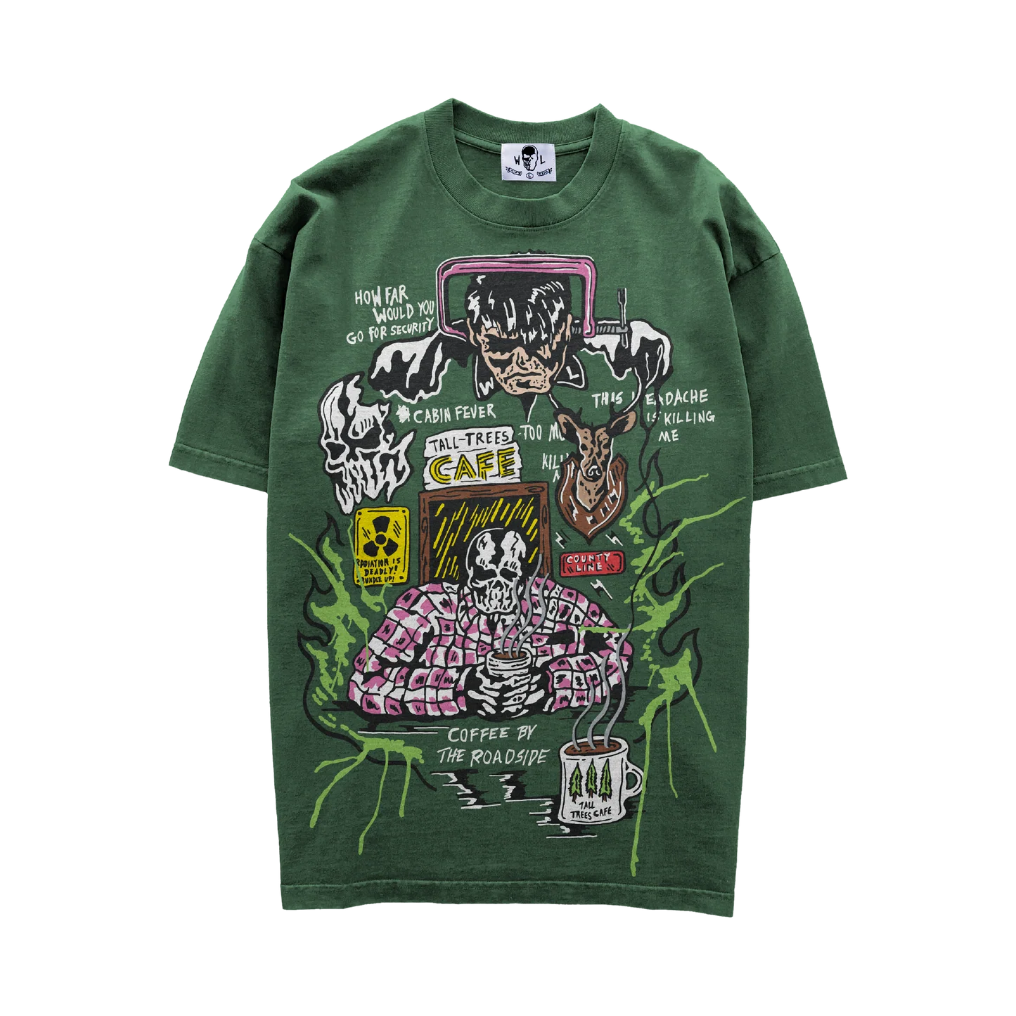 Warren Lotas Roadside Coffee T-Shirt Green