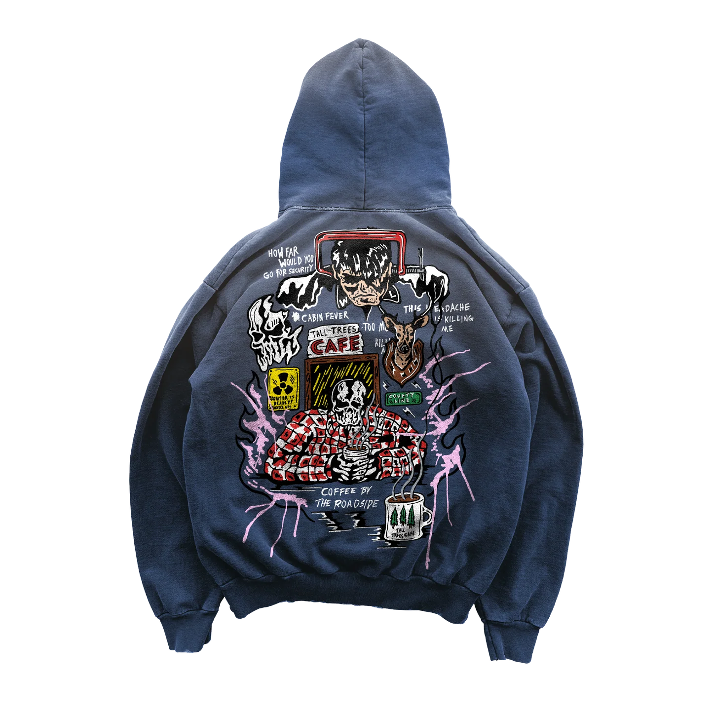 Warren Lotas Roadside Coffee Hoodie - Faded Peony | Warren Lotas