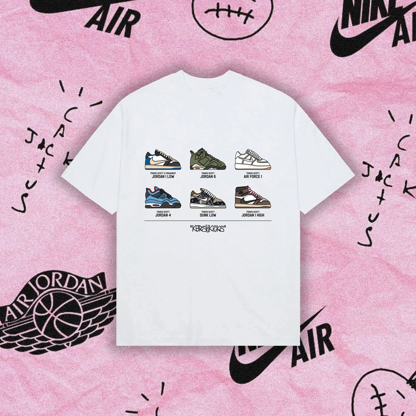 Travis Rotation Tee White by Travis Scott in Uncategorized. Available at KershKicks for £35.00. A must-have for fans of Travis Scott looking to elevate their style with this T-Shirt.