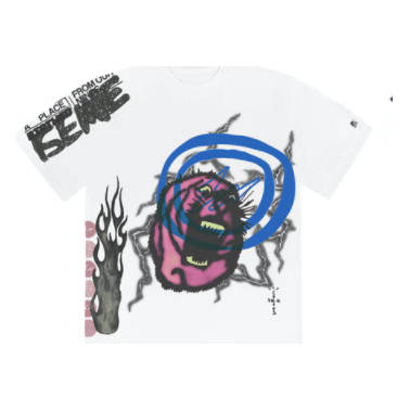 Travis Scott Cactus Jack For Fragment Sunrise Tee White by Travis Scott in Clothing. Available at KershKicks for £95.00. A must-have for fans of Travis Scott looking to elevate their style with this T-Shirt.