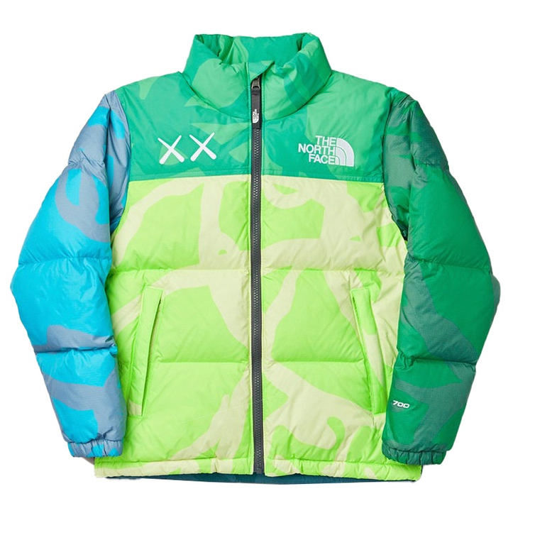 KAWS x The North Face Retro 1996 Nuptse Jacket Safety Green