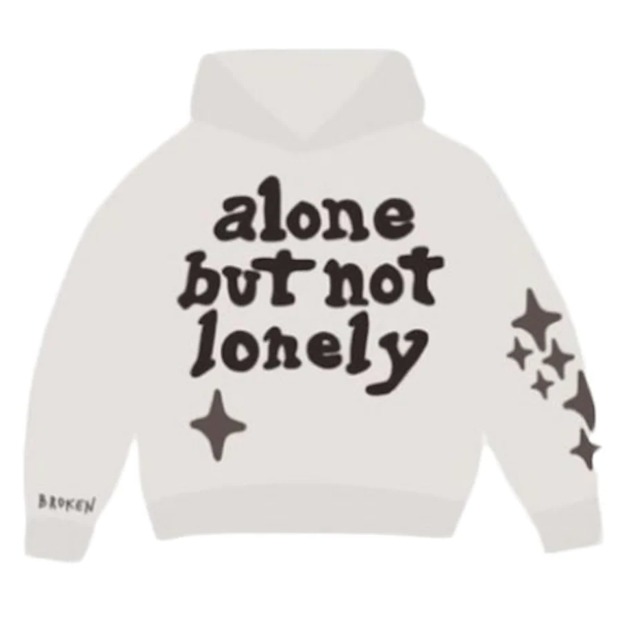 Broken Planet Market Alone But Not Lonely Hoodie White