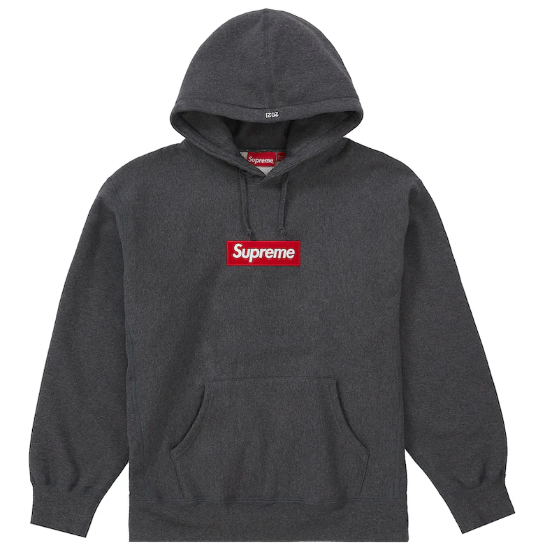 Supreme Box Logo Hooded Sweatshirt - Charcoal