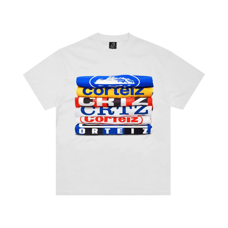 Corteiz Stack Tee White by Corteiz in . Available at KershKicks for £76.99. A must-have for fans of Corteiz looking to elevate their style with this T-Shirt.