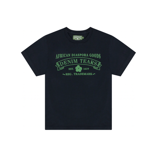 Denim Tears ADG Tee Navy by Denim Tears in . Available at KershKicks for £95.00. A must-have for fans of Denim Tears looking to elevate their style with this T-Shirt.