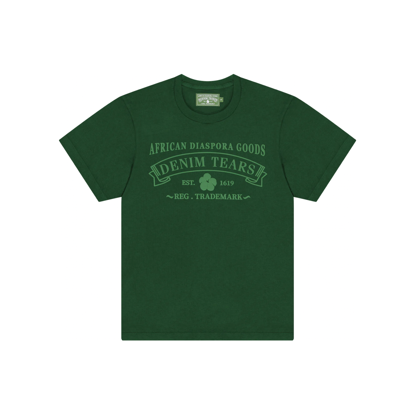 Denim Tears ADG Tee Green by Denim Tears in . Available at KershKicks for £95.00. A must-have for fans of Denim Tears looking to elevate their style with this T-Shirt.