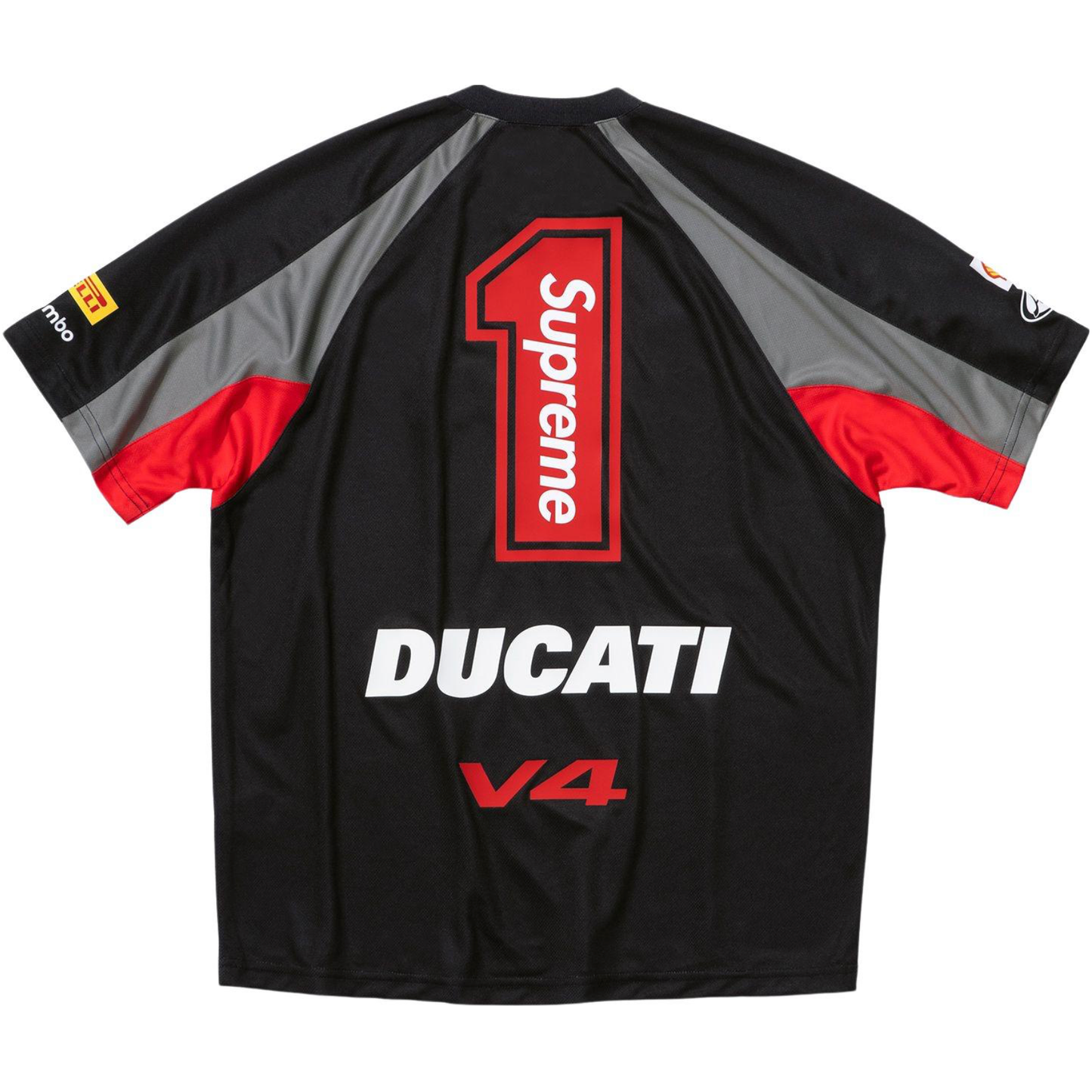 SUPREME®/DUCATI® SOCCER JERSEY BLACK by Supreme in . Available at KershKicks for £195.00. A must-have for fans of Supreme looking to elevate their style with this T-Shirt.