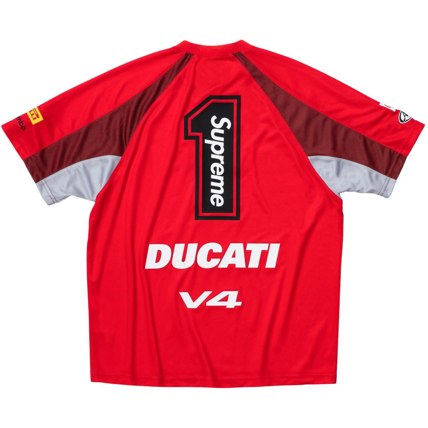SUPREME®/DUCATI® SOCCER JERSEY RED by Supreme in . Available at KershKicks for £195.00. A must-have for fans of Supreme looking to elevate their style with this T-Shirt.