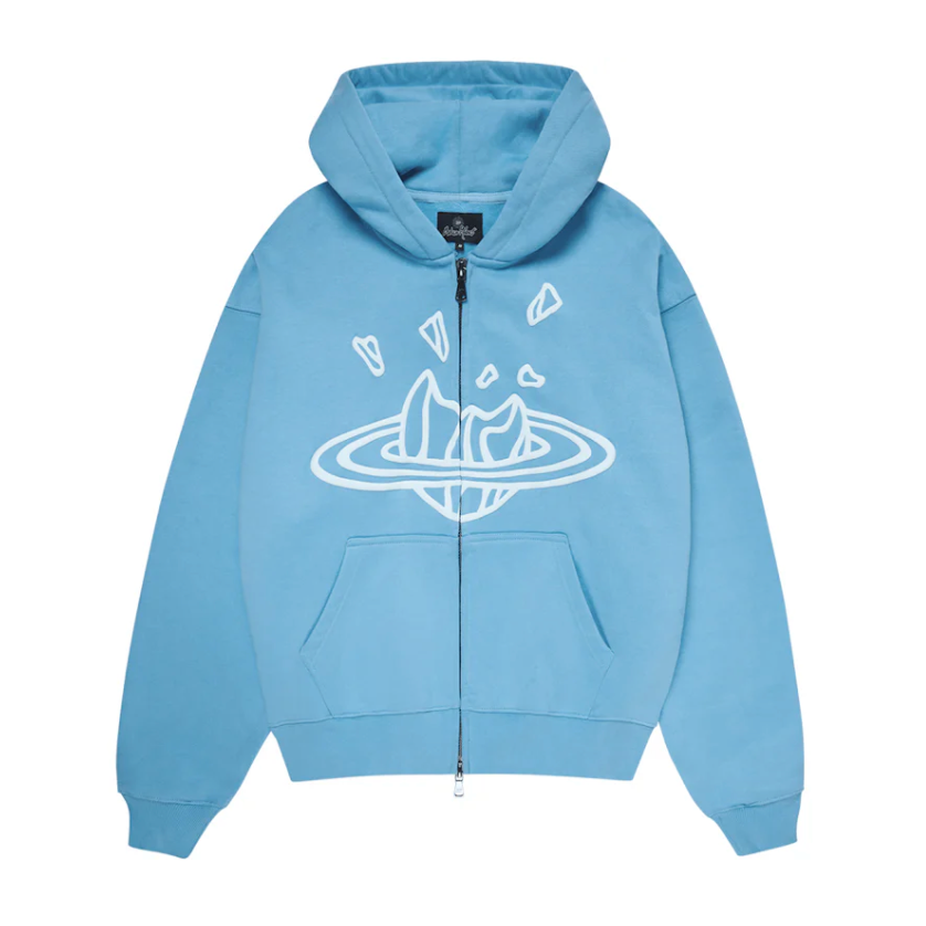 Bright blue zip up hoodie discount