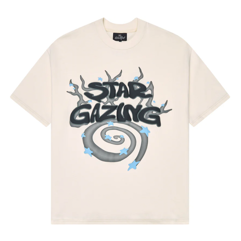 Broken Planet Star Gazing T-Shirt Vanilla White by Broken Planet Market in Clothing. Available at KershKicks for £85.00. A must-have for fans of Broken Planet Market looking to elevate their style with this T-Shirt.