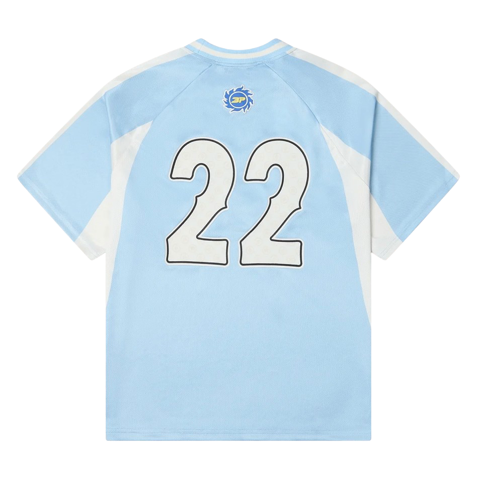 Broken Planet Market Football Jersey Light Blue by Broken Planet Market in Uncategorized. Available at KershKicks for £115.00. A must-have for fans of Broken Planet Market looking to elevate their style with this T-Shirt.