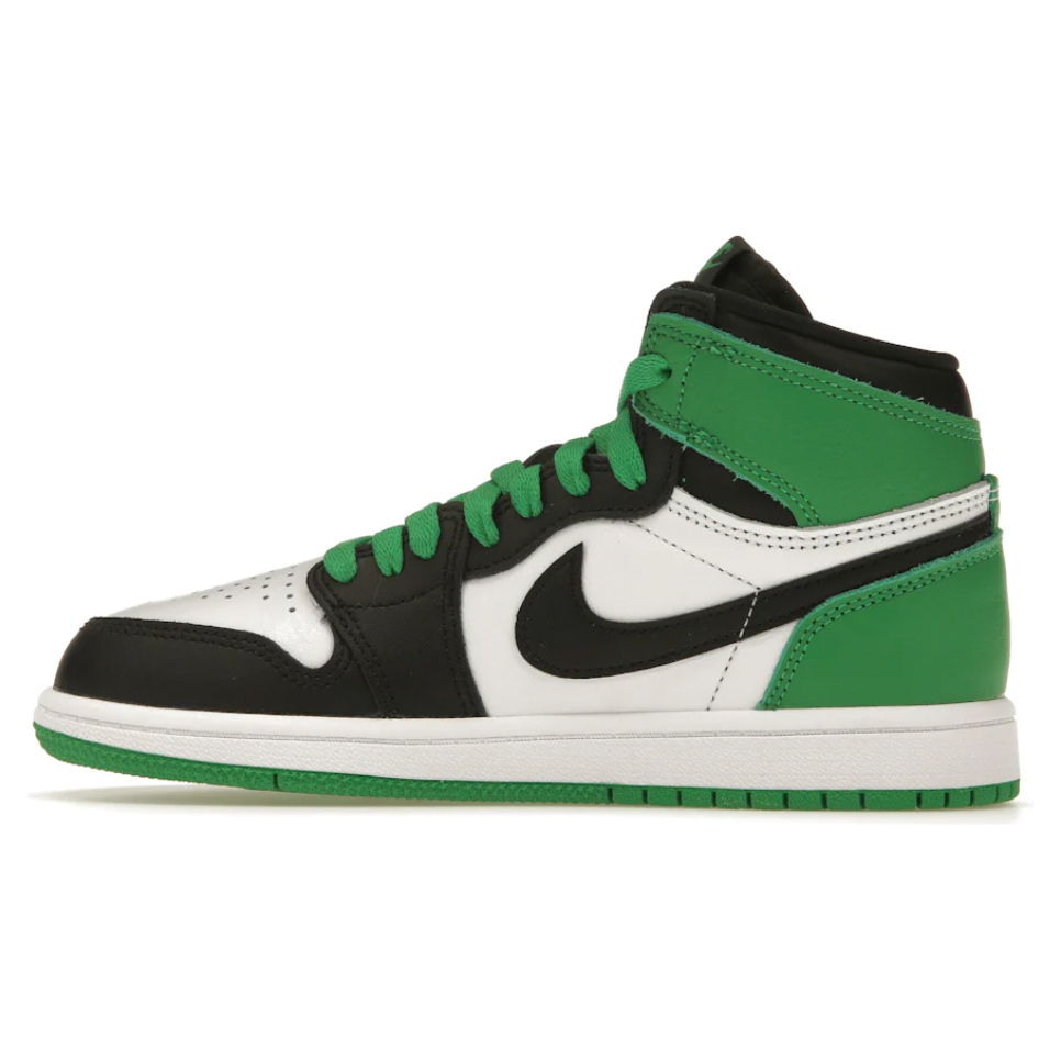 Air Jordan 1 High Lucky Green (PS) by Jordan's in Shoes. Available at KershKicks for £70.00. A must-have for fans of Jordan's looking to elevate their style with this Kids Trainers.