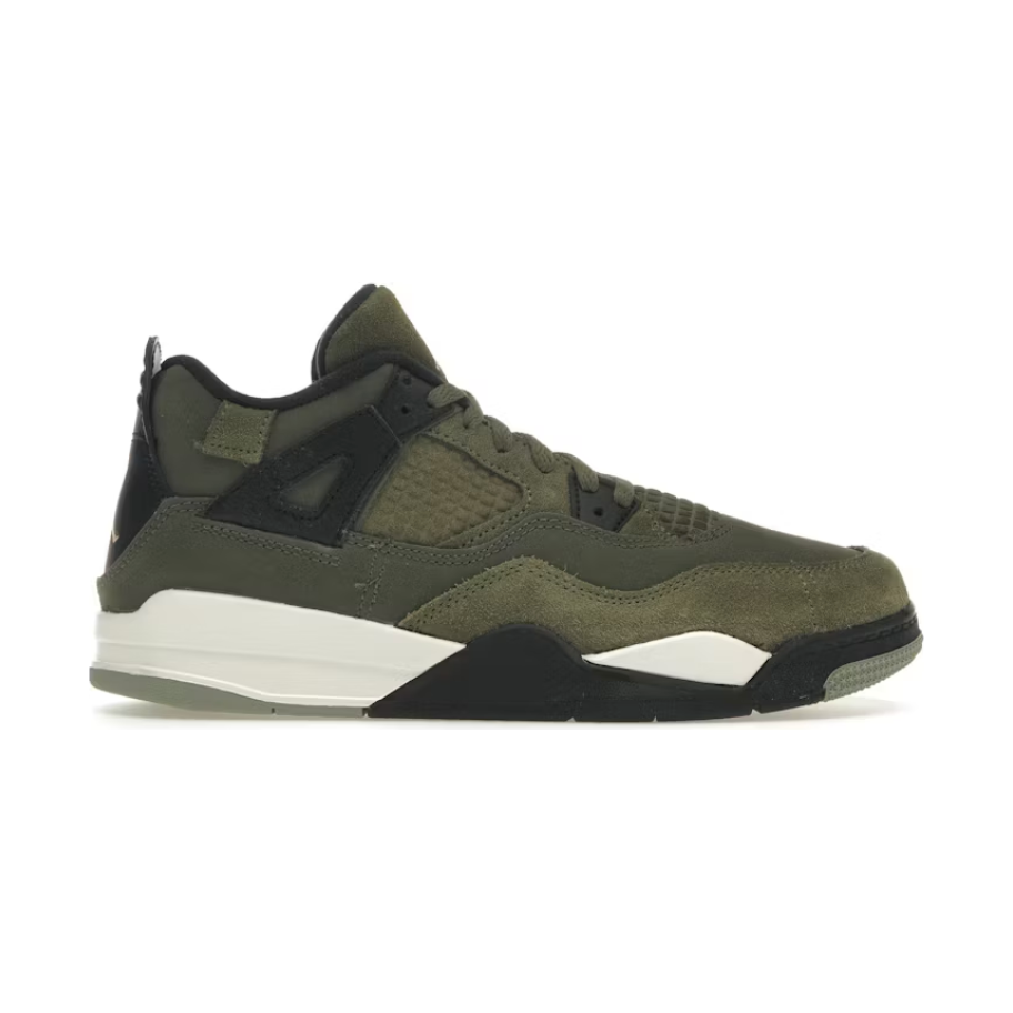 Jordan 4 Retro SE Craft Medium Olive (PS) by Jordan's in Shoes. Available at KershKicks for £90.00. A must-have for fans of Jordan's looking to elevate their style with this Kids Trainers.