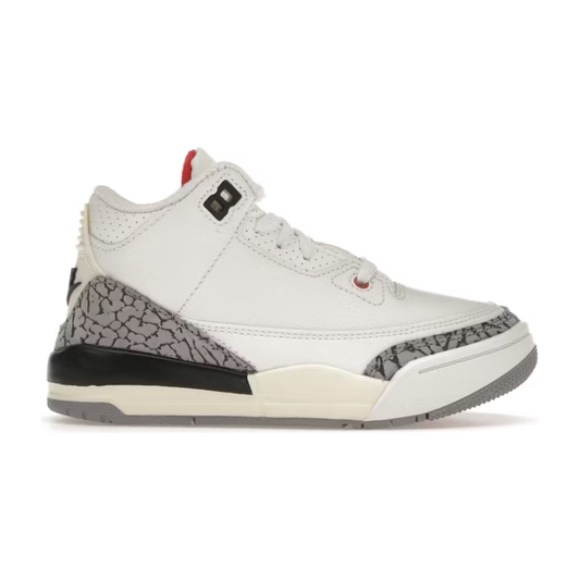 Jordan 3 Retro White Cement Reimagined (PS) by Jordan's in Shoes. Available at KershKicks for £85.00. A must-have for fans of Jordan's looking to elevate their style with this Kids Trainers.
