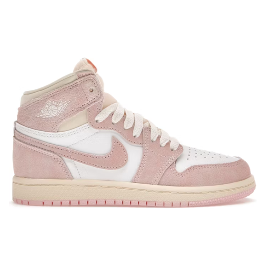 Jordan 1 Retro High OG Washed Pink (PS) by Jordan's in Shoes. Available at KershKicks for £100.00. A must-have for fans of Jordan's looking to elevate their style with this Kids Trainers.