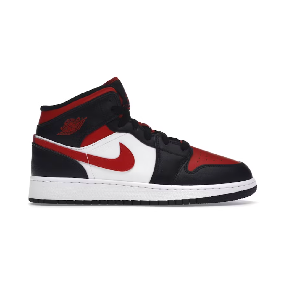 Jordan 1 Mid Black Fire Red (GS)