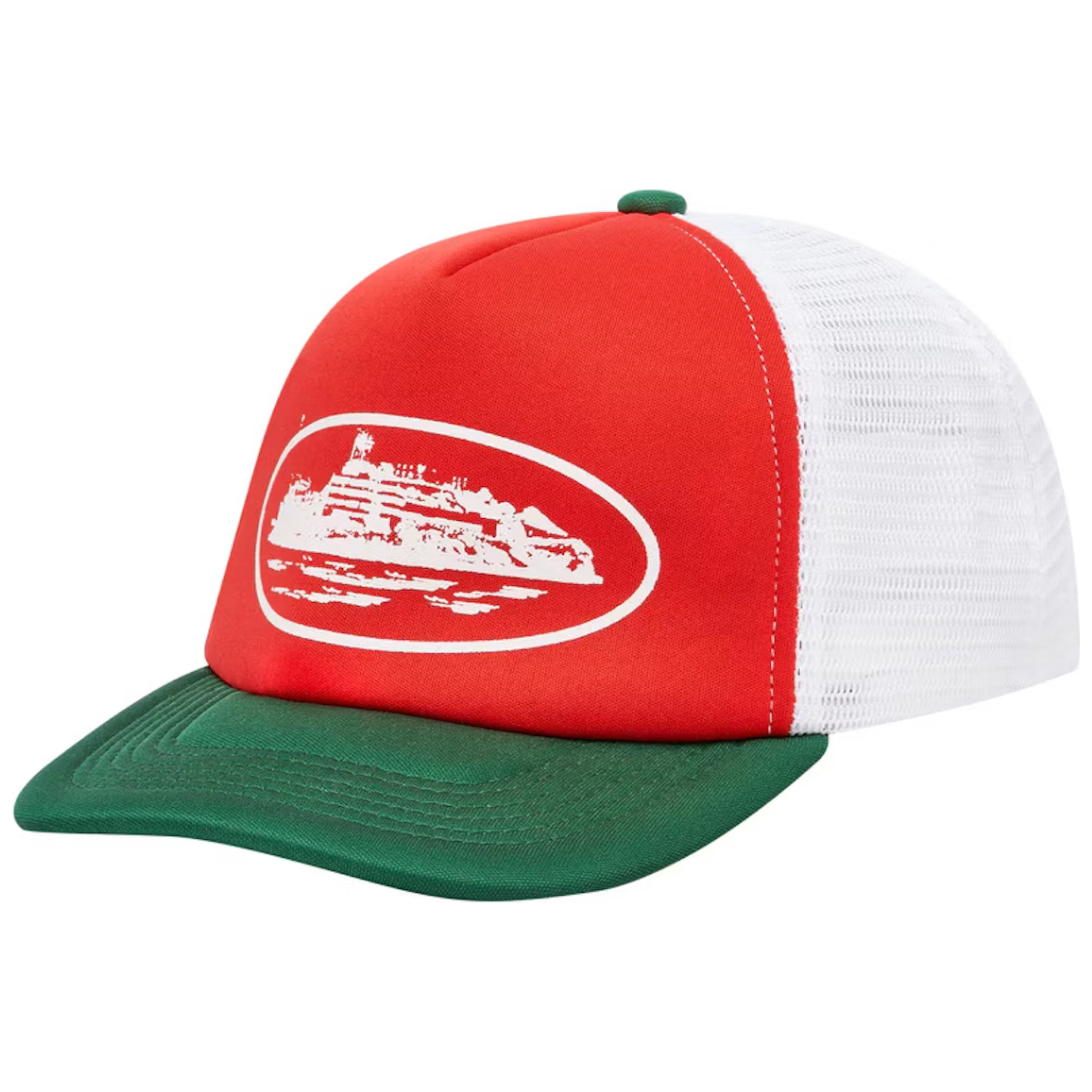 Corteiz Alcatraz Trucker Hat Red/Green by Corteiz in . Available at KershKicks for £65.00. A must-have for fans of Corteiz looking to elevate their style with this Hats.