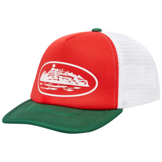 Corteiz Alcatraz Trucker Hat Red/Green by Corteiz in . Available at KershKicks for £65.00. A must-have for fans of Corteiz looking to elevate their style with this Hats.