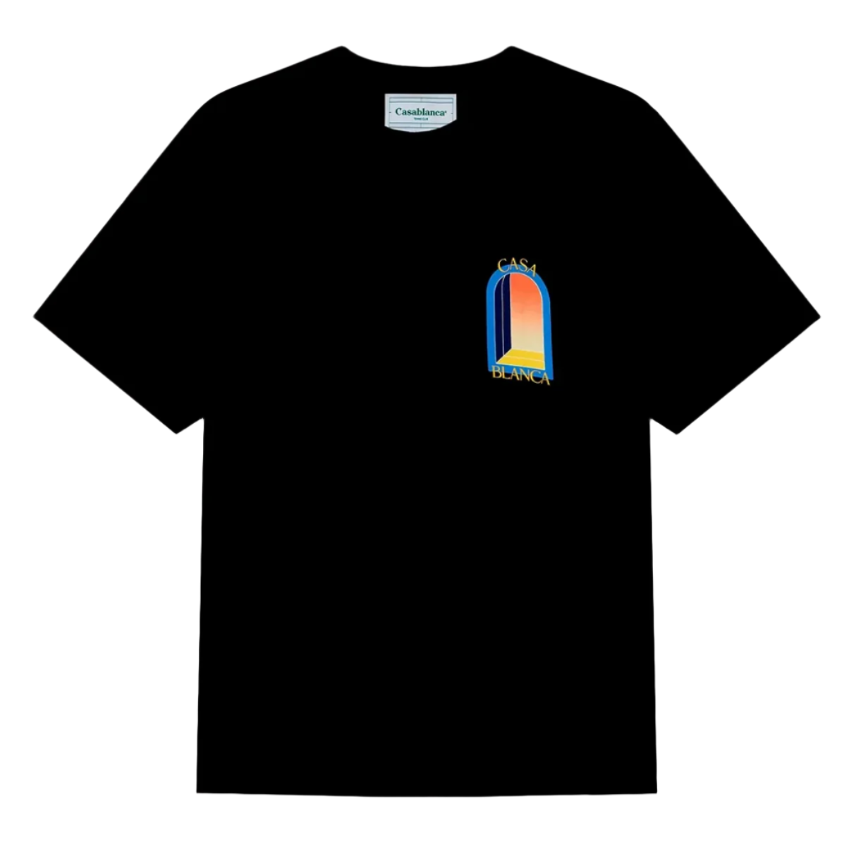 Casablanca L'Arche De Jour Black T Shirt by Casablanca in Uncategorized. Available at KershKicks for £150.00. A must-have for fans of Casablanca looking to elevate their style with this T-Shirt.