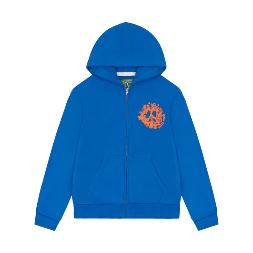 Denim Tears Denim University Zip Hoodie Royal Blue by Denim Tears in Uncategorized. Available at KershKicks for £225.00. A must-have for fans of Denim Tears looking to elevate their style with this Hoodie.