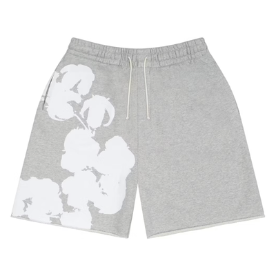 Denim Tears Big Cotton Wreath Sweat Shorts Grey