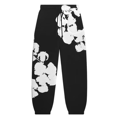 Denim Tears Big Cotton Wreath Sweatpants Black