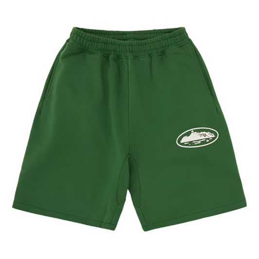 Corteiz Island Puff Print Sweatshort Green