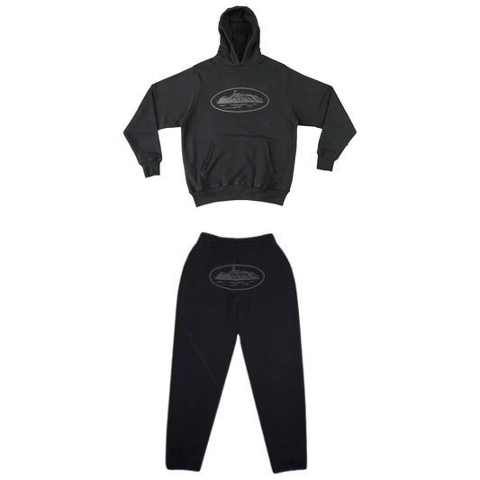 Corteiz Alcatraz Full Tracksuit Triple Black