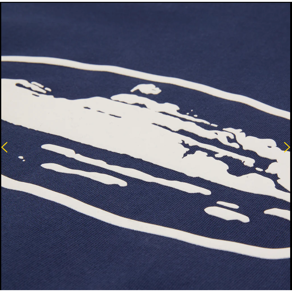 Corteiz Island Puff Print Zip Hoodie Navy