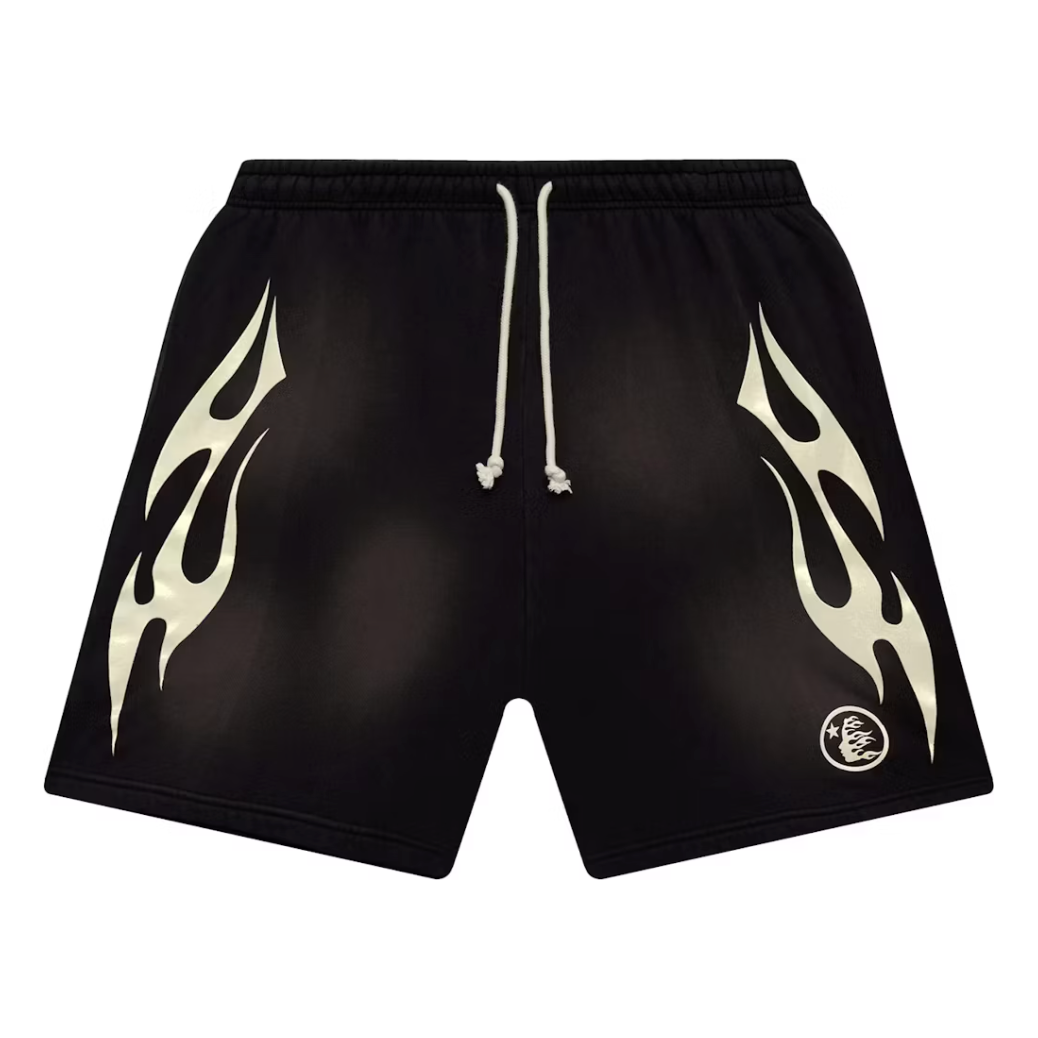 Hellstar Flame Shorts Black/White