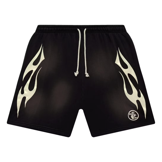Hellstar Flame Shorts Black/White