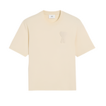 AMI Paris Ami de Coeur Patch T-Shirt Beige AMI Paris Ami de Coeur Patch T-Shirt Beige