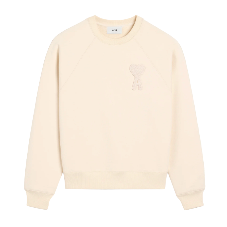 AMI Paris Ami De Coeur Sweatshirt White Cream