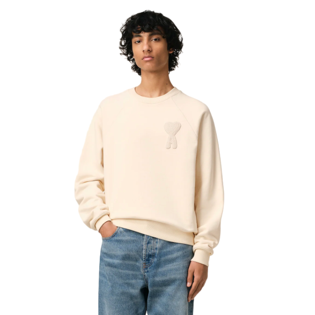 AMI Paris Ami De Coeur Sweatshirt White Cream