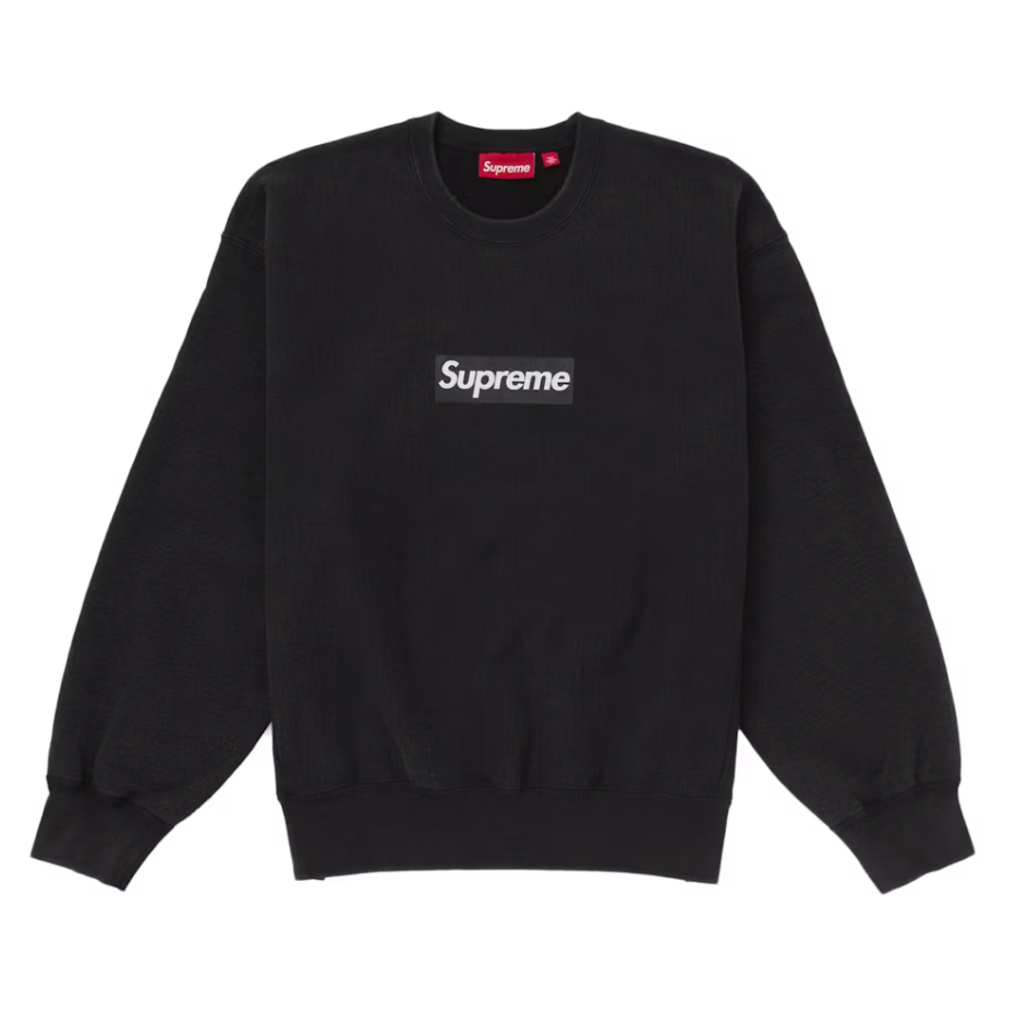 Supreme Washed Box Logo Crewneck Black