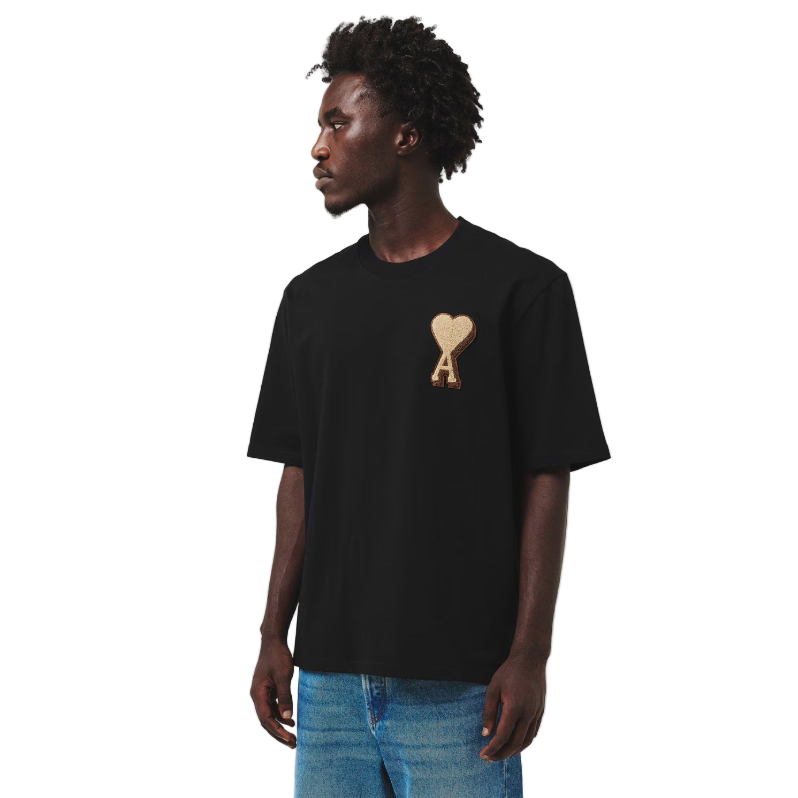 AMI Paris Ami de Coeur Patch T-Shirt Black