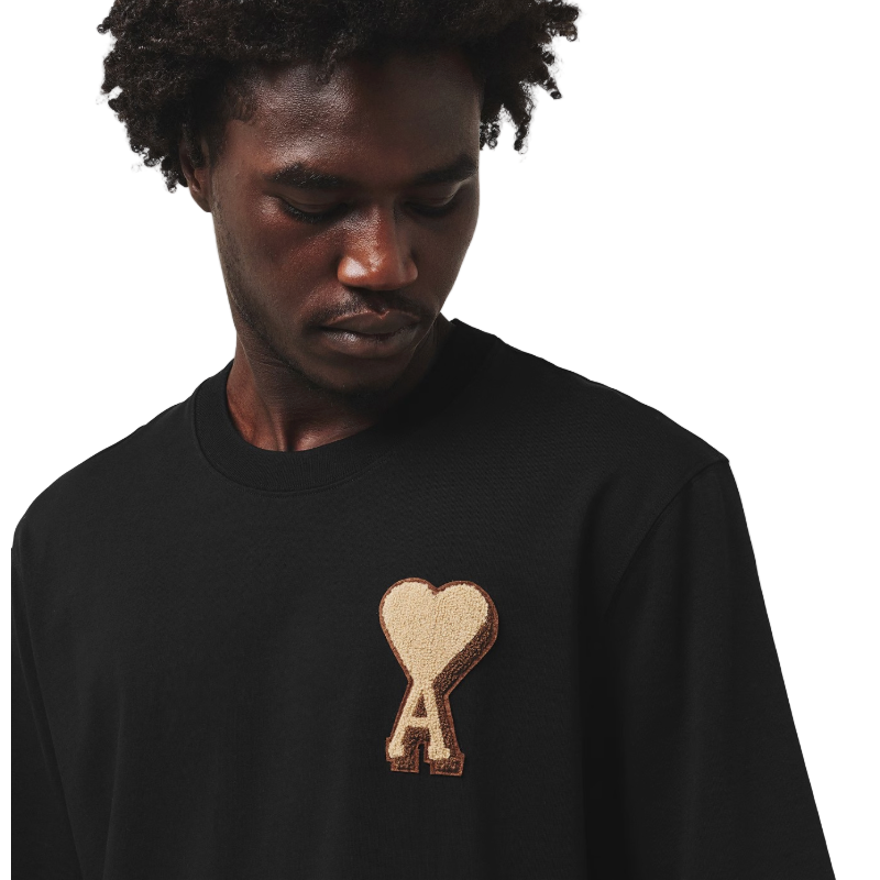 AMI Paris Ami de Coeur Patch T-Shirt Black