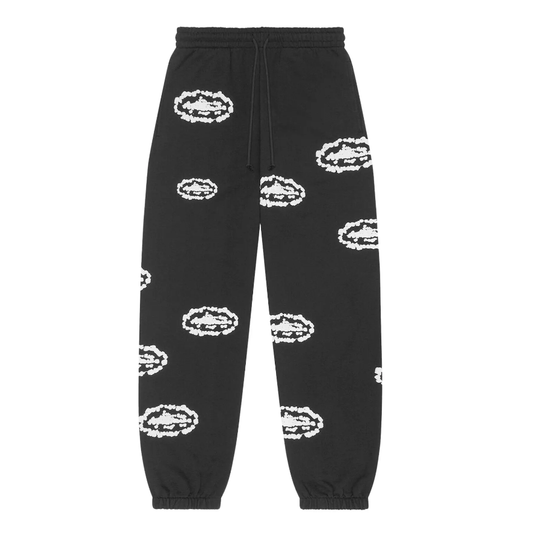Corteiz x Denim Tears Cotton Wreath Sweatpants Black