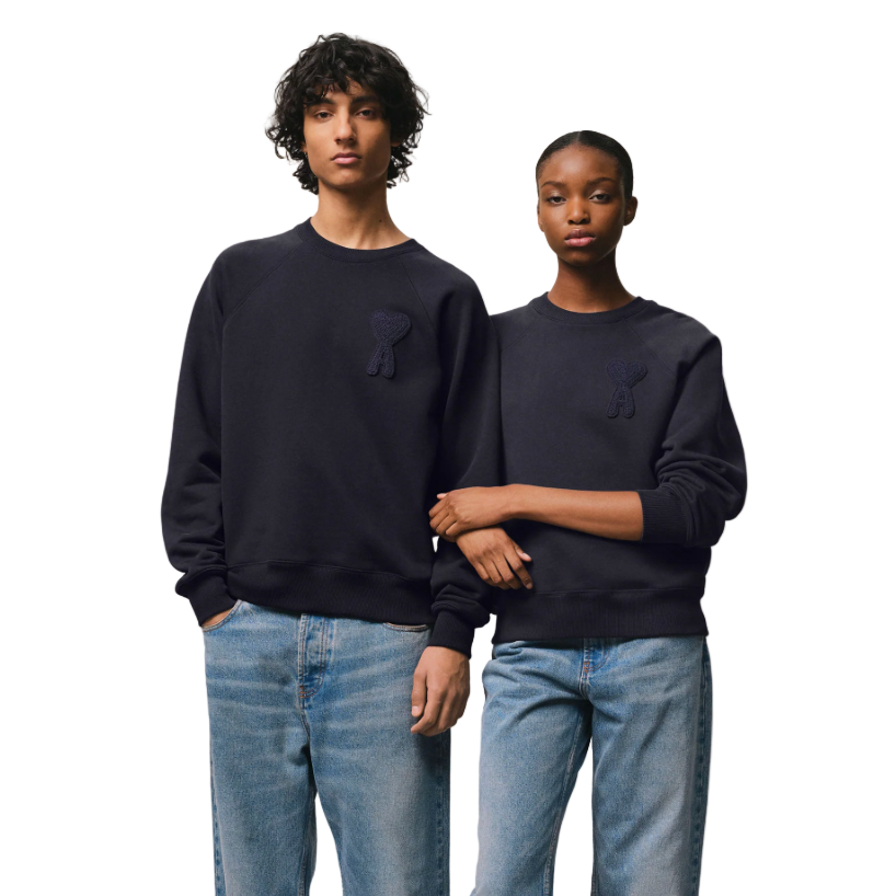 AMI Paris Ami De Coeur Sweatshirt Navy Blue