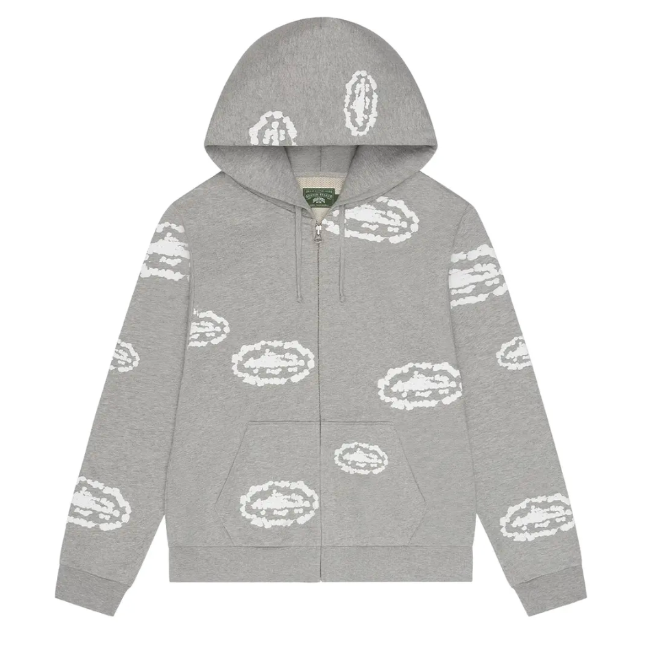 Corteiz x Denim Tears Zip Up Hoodie Grey | Corteiz | KershKicks Corteiz x Denim Tears Zip Up Hoodie Grey | Corteiz | KershKicks