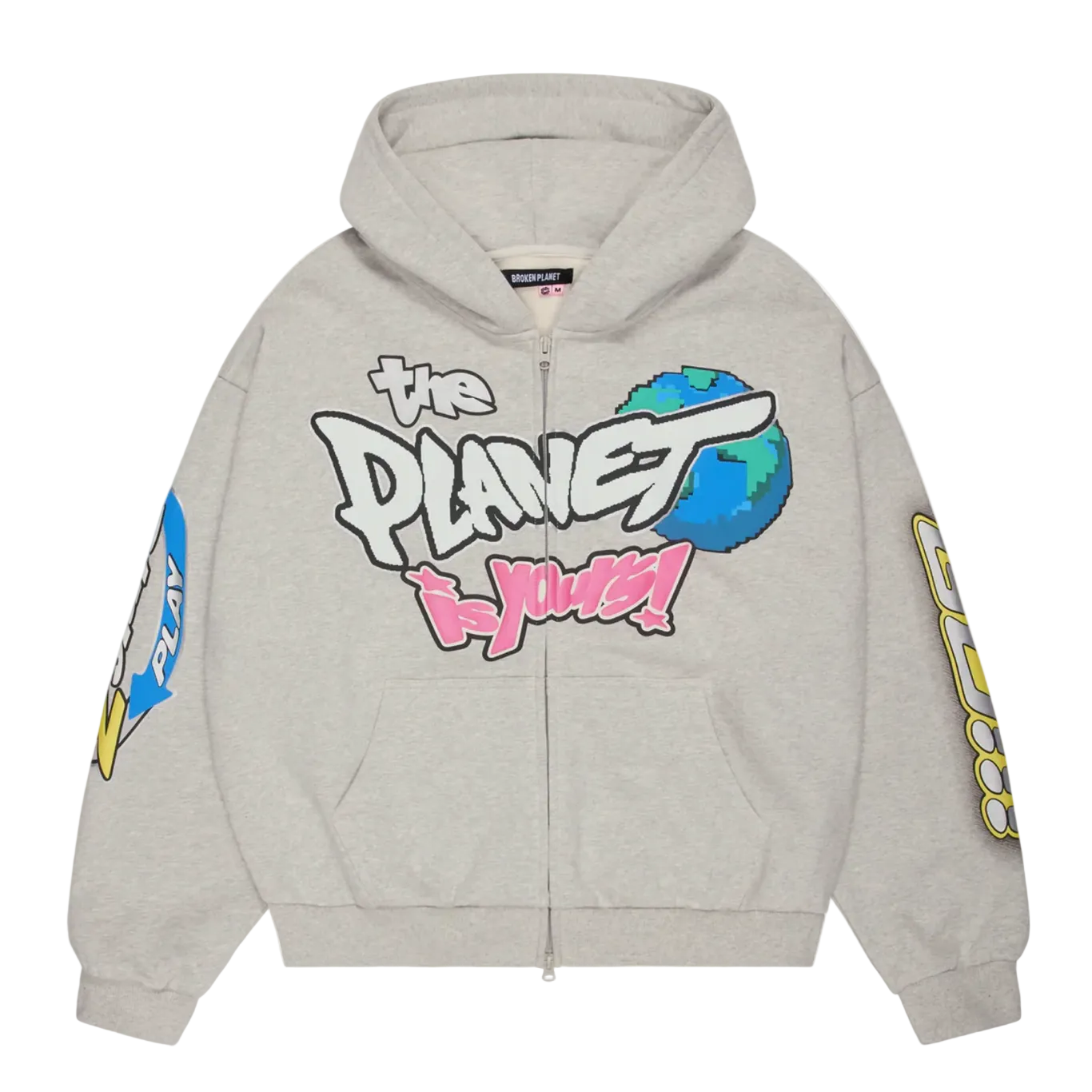 Broken Planet The Planet Is Yours Zip Up Hoodie Heather Gray Broken Planet The Planet Is Yours Zip Up Hoodie Heather Gray