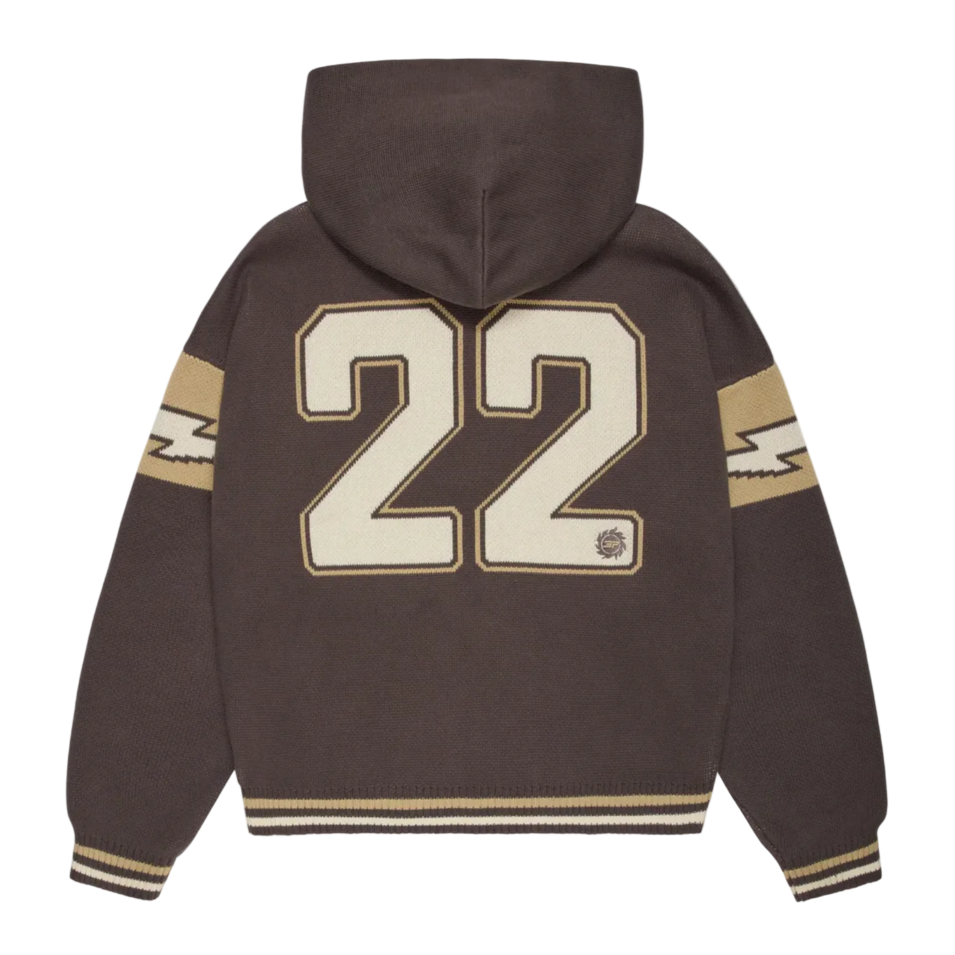 Broken Planet Varsity Knit Zip Up Hoodie Chocolate Brown