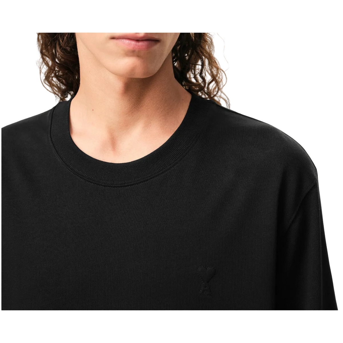 Ami de coeur Black cotton stitch logo t-shirt