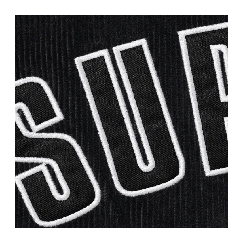Supreme Nike Arc Corduroy Hooded Jacket Black by Supreme in Clothing. Available at KershKicks for £450.00. A must-have for fans of Supreme looking to elevate their style with this Jacket.