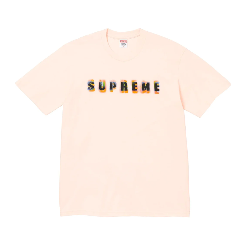 Supreme Stencil Tee Pale Pink by Supreme in . Available at KershKicks for £85.00. A must-have for fans of Supreme looking to elevate their style with this T-Shirt.