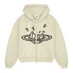 Broken Planet Zip Up Hoodie Bone White Broken Planet Zip Up Hoodie Bone White