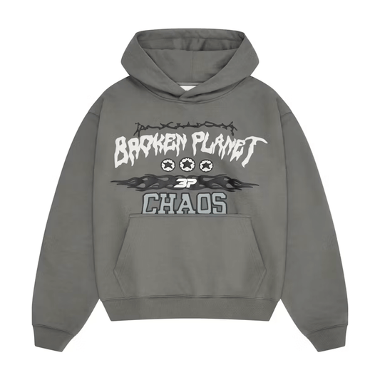 Broken Planet Chaos Hoodie Gunmetal Grey by Broken Planet Market in Uncategorized. Available at KershKicks for £185.00. A must-have for fans of Broken Planet Market looking to elevate their style with this Hoodie.