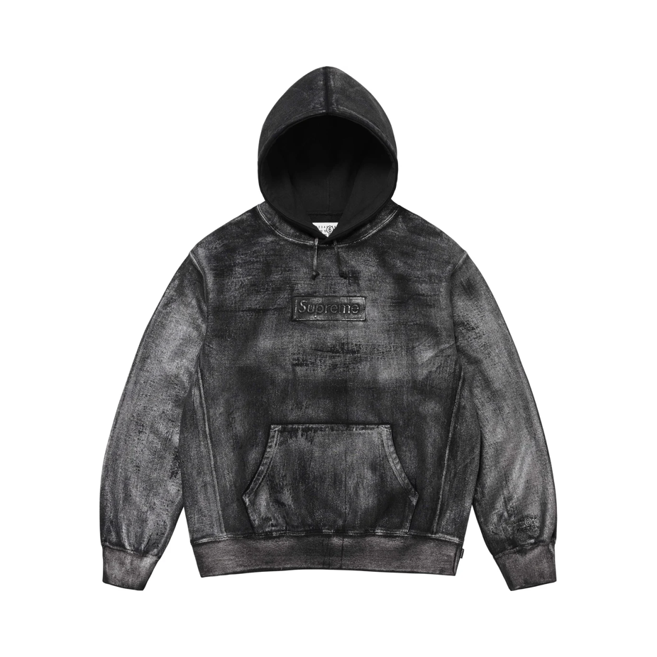 SUPREME MM6 MAISON MARGIELA FOIL BOX LOGO HOODED SWEATSHIRT BLACK